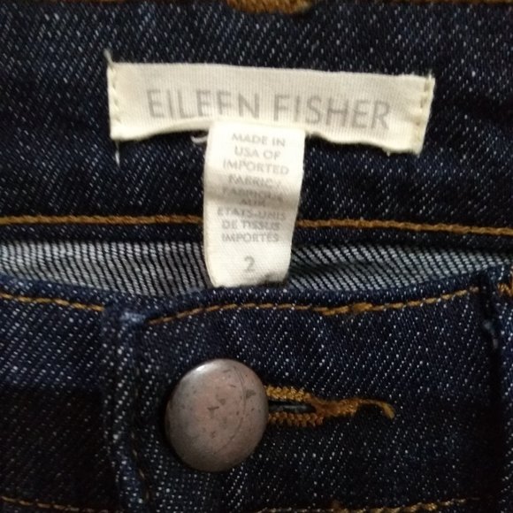 D1 Eileen Fisher 2 organic cotton blue jeans - Picture 2 of 3